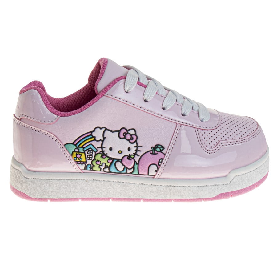 Hello Kitty Girls Lace Up Vintage Fashion Sneakers. (Little Kids Big Kids), Pink, Size: 1