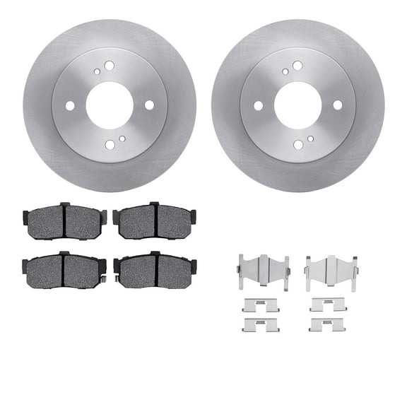 Dynamic Friction Company Rear Brake Rotors with 5000 Advanced Brake Pads includes Hardware 6512-67252