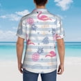 thumbnail image 6 of Balery Flamingo and Pineapple Print Men's Hawaiian Shirts Short Sleeve Beach Shirt Relaxed Fit Vacation Button Down Shirts-XX-Large, 6 of 9