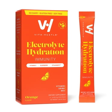 Electrolyte Hydration Immunity Drink Mix, Orange, 6 Count
