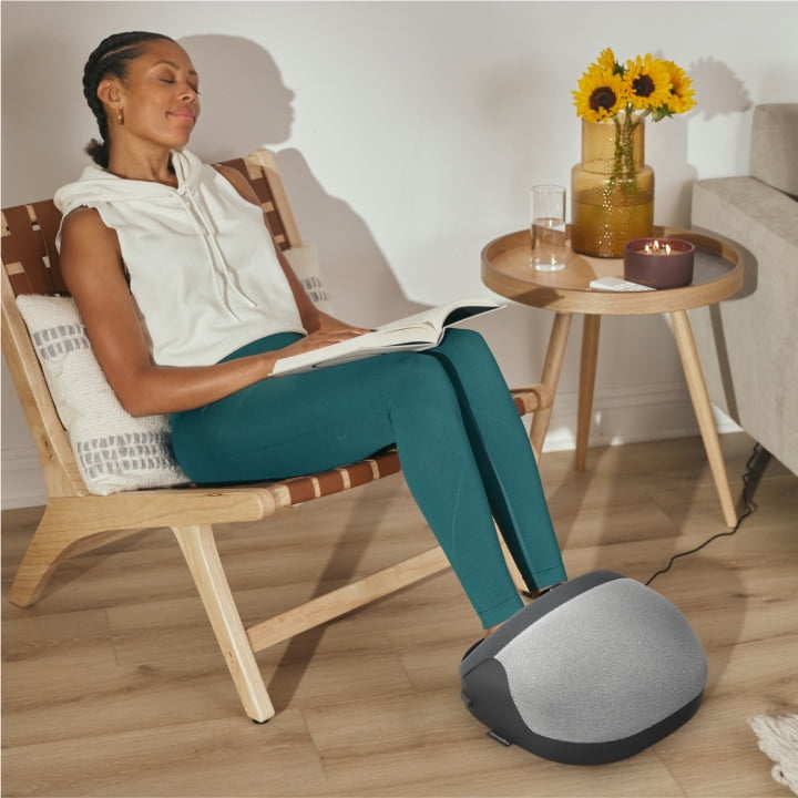 Homedics Soothing Foot Warmer and Massager, with Heat, Grey