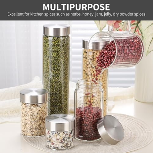 GOLRISEN 8 Oz Glass Juice Bottles, 4 Pack Glass Bottles with Lids, BPA Free, Borosilicate Glass, Leak Proof Lids for Juicing, Smoothies, Infused Water, Beverage Storage, Shaker Bottles