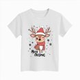 thumbnail image 4 of sdbrld Kids Merry Christmas Gift Girls Xmas Cartoon Short Sleeve Tshirts Tops for Holiday Wear White Sizes 5-6 Years, 4 of 4