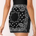 thumbnail image 5 of Black Paisley Bandana Pattern Women's Shorts Non-Slip Single Pocket A-line Trouser Skirt Summer Shorts Casual Shorts for Women, 5 of 7