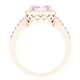 thumbnail image 4 of 14K Rose Gold Cushion Cut Morganite & Round Cut White Diamond Ladies Bridal Halo Style Engagement Ring, 4 of 4