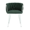 thumbnail image 5 of Atumon 2 Piece Dining Chairs, Accent Chairs with Metal Legs, Upholstered Dining Chairs Set of 2, Modern Dining Chairs for Dining Room Living Room Bedroom, 21.26"L x 20.47"W x 28.74"H, Emerald Green, 5 of 10