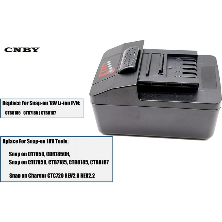 2PCS 4Ah Battery CTB8185 18V 4Ah 4000mAh Replace for Snap on CTB8185 CTB7185 CTB8187 CT8850 CT7850 CT8810 8815 CDR7850H Cordless Battery Walmart