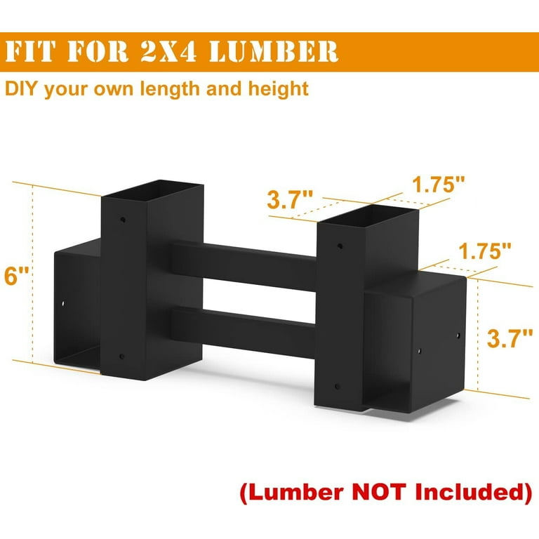 Outdoor Firewood Rack Brackets Kit for Fire Wood Pile Storage Adjustable log stacking Stand Holder for 2x4 lumber Black Set of 2 Walmart
