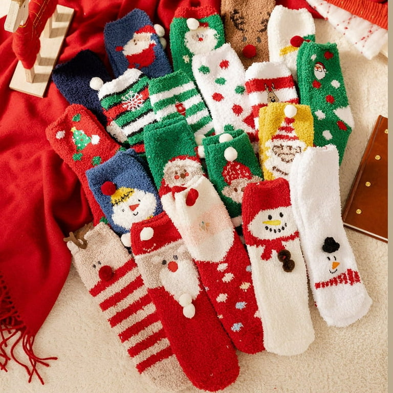 Christmas Fuzzy Cozy Socks for Women Fluffy Plush Warm Fun