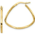 thumbnail image 1 of 14K Yellow Gold Polished Twisted Fancy Triangle Hoop Earrings (24.08 X 27.28) Made In Peru tf1428, 1 of 5