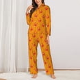 thumbnail image 2 of Lsque Red Crab Pattern Long Sleeve Pajama Set for Women - Soft 2-Piece Sleepwear and Loungewear Set with Pockets, Comfy Nightwear-Small, 2 of 7