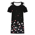 thumbnail image 5 of Roncen Sundresses for Women Beach Vacation 2026 Spring Cover Ups Short Sleeve T Shirt Dress Cold Shoulder Summer Dresses, 5 of 6
