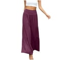 thumbnail image 2 of HUPOM Trouser Pants For Women Pants For Women Pleated High Waist Rise Long Flare-Leg M, 2 of 5