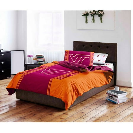 Virginia Tech Twin Comforter - NCAA Virginia Tech University Hokies Bed in a Bag Complete Bedding Set