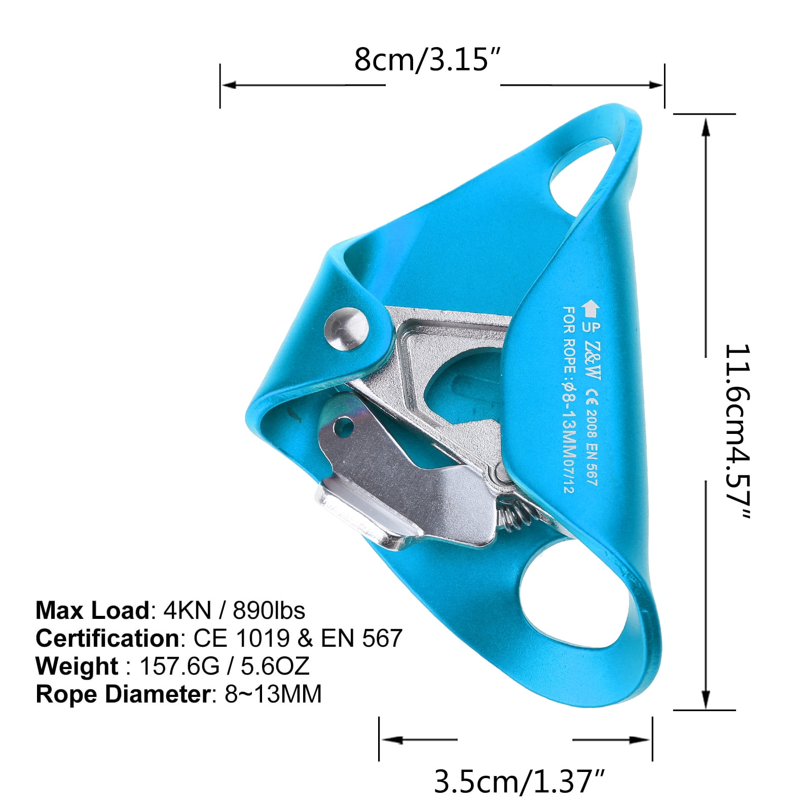 Rock Climbing Chest Ascender Abdominal Risers Rope Clamp Climbing Gear Arborist Climbing Rappelling Equip