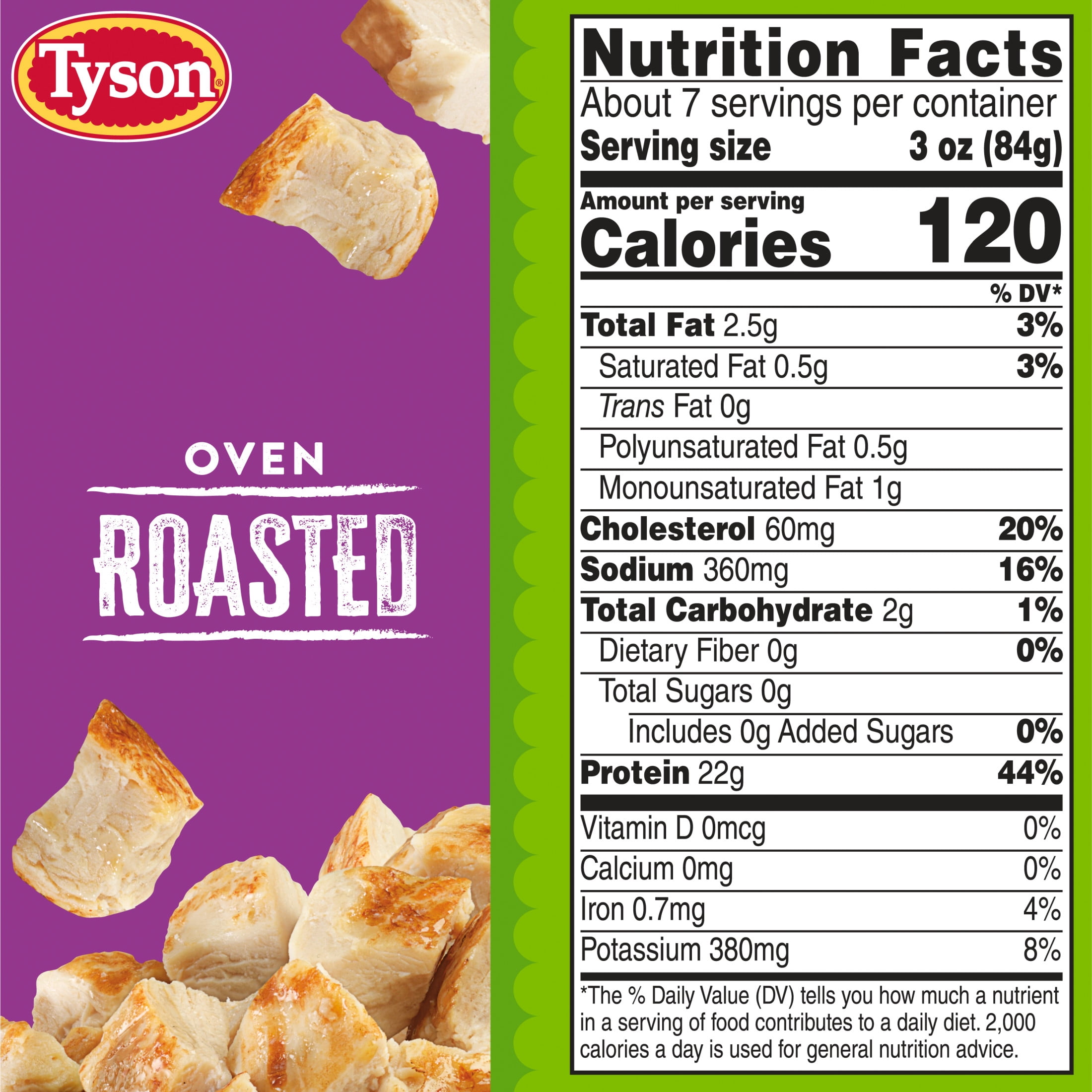 Tyson Oven Roasted Diced Chicken Breast, 22 oz (Frozen, Fully Cooked)