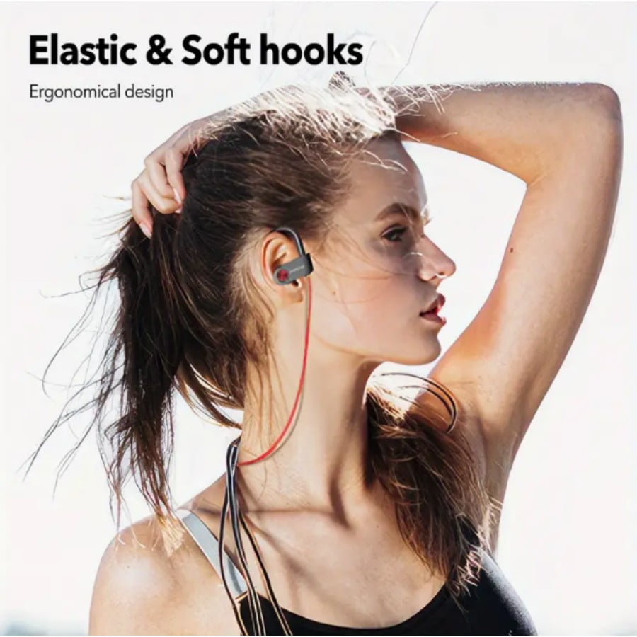Wireless Sports Headphones, 12-Hour Battery Life, Comfortable Ear Hooks, High-Definition Sound Quality, Low Latency, Suitable for Fitness and Running