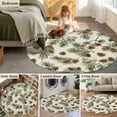 thumbnail image 5 of Sage Green Christmas Round Area Rug 4 FT, Non Slip Indoor Outdoor Rug, Rustic Pine Cones Xmas Botanical Washable Soft Circular Carpet Non-Shedding Floor Mat for Coffee Table Nursery Foyer Balcony, 5 of 8