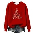 thumbnail image 4 of Women's Plus Christmas Sweaters Fashion Festive Graphic Long Sleeve Round Neck Casual Pullover Warm Tops (XXL, Red), 4 of 5