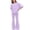 Purple, variant on Girls 2 Piece Outfit Short Sleeve Round Neck T-Shirt and Slim Flare Pants Sets Yellow 8-9Years