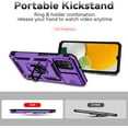 thumbnail image 6 of for Samsung Galaxy A03S Case with Slide Camera Cover HD Screen Protector [Military Grade 16ft. Drop Tested] Magnetic Ring Holder Kickstand Protective Phone Case for Samsung Galaxy A03S, Purple, 6 of 16