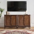 thumbnail image 2 of Tina's Home Farmhouse 2-Door Accent Cabinet with Adjustable Legs, 34" Tall Rustic Storage Cabinet for Living Room, Entryway, Walnut(Set of 2), 2 of 9