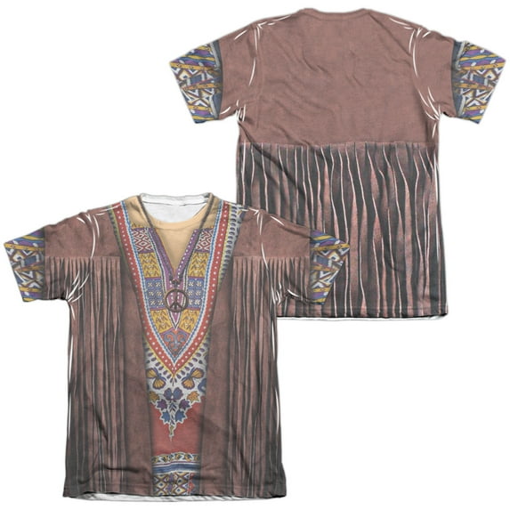 Hippie Costume (Front - Back Print) - Short Sleeve Shirt - X-Large