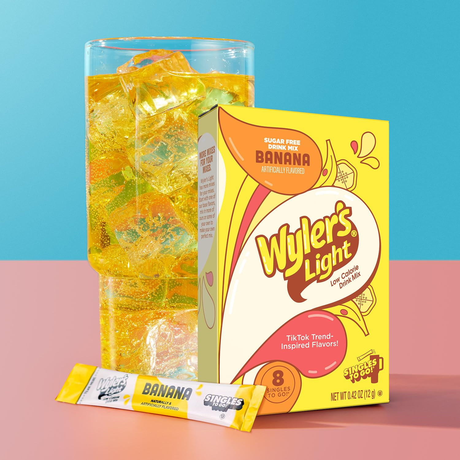 (5 pack) Wyler's Light Watertok Banana, Singles to Go Powdered Drink Mix, 8 Count Packets