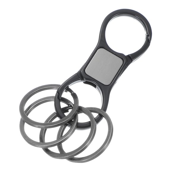 Metal Keychain, Quick Release Spring Car Keychains Organizer Key Chain Clips with 4pcs Key Rings for Home Car Keys Women Men, Black