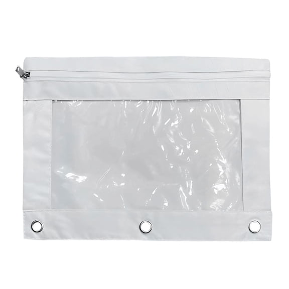 Clear Pencil Pouch for 3 Ring Binder, 9.9x7.4'' Bulk Pencil Pouch Bags for Binder with See Through Window and Zipper | Pencil Pouches for Office, Beige
