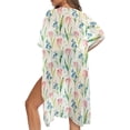 thumbnail image 5 of HELLHERO Watercolor Floral Beach Kimono - Lightweight Breathable Swimsuit Cover Up | Loose Fit for Summer Vacation, Pool & Resort - Women's Elegant Vacation Wear, 5 of 6