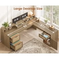 thumbnail image 6 of Farmhouse 63" L Shaped Computer Desk with 4 Drawers and Storage Cabinet, Corner Office Desk with Monitor Stand, 6 of 7
