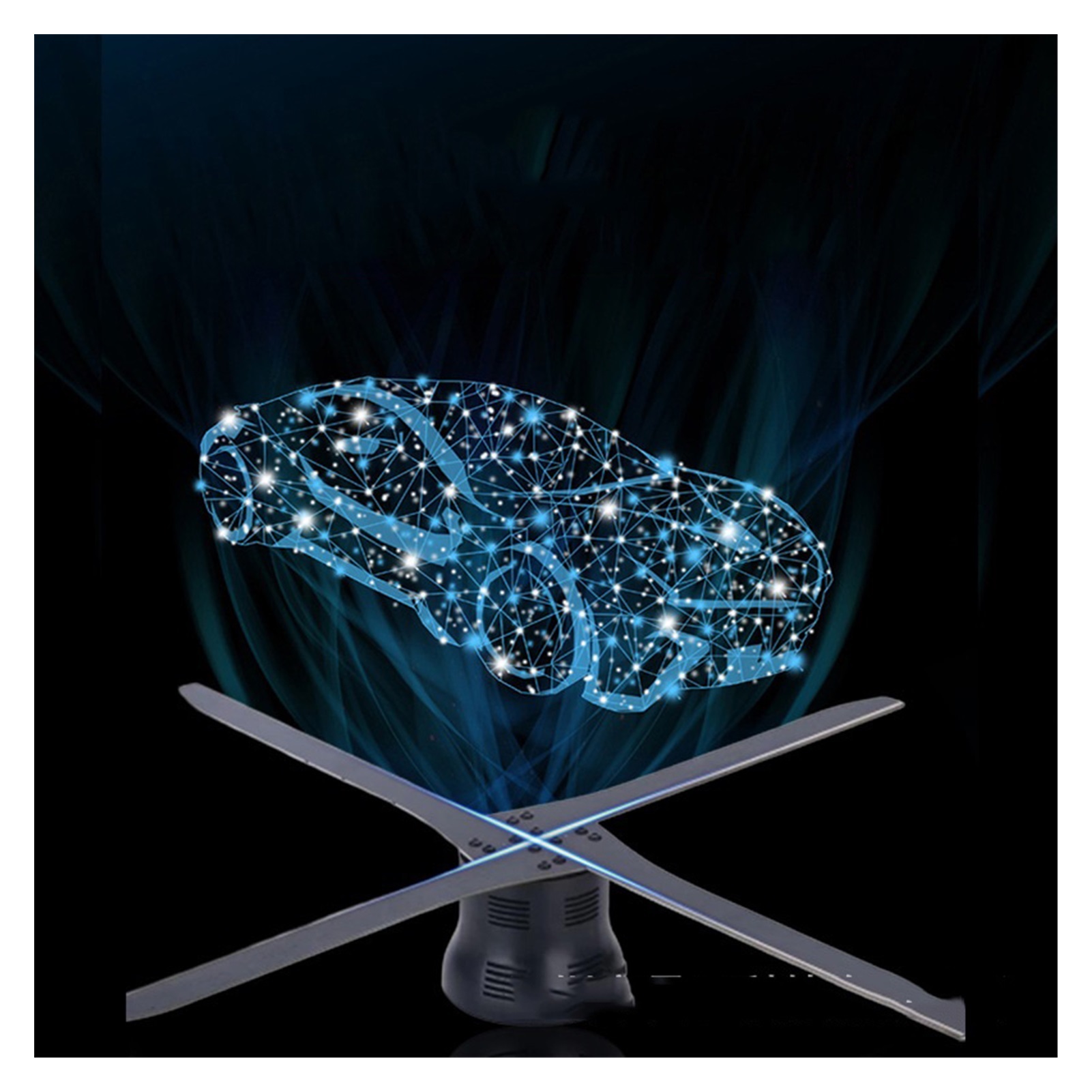 3D Hologram, Hologram 3D Hologram Fan Advertising Machine 56cm With WiFi Mobile Phone Control Support Splicing Party Decorations Revolving Imagination Ideal Advertising Tool