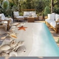thumbnail image 2 of Summer Oceans Beaches Outdoor Rug for Patio/Deck/Porch, Non-Slip Large Area Rug 5 x 8 Ft, Sea Waves Starfish Shells Coastal Indoor Outdoor Rugs Washable Area Rugs, Camping Rug Carpet Runner, 2 of 8