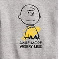 thumbnail image 3 of Peanuts - Smile More Worry Less - Youth Crewneck Sweatshirt, 3 of 6