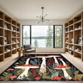 thumbnail image 2 of ODIKA 8'x10' Machine Washable Non-Slip Area Rug, Cottagecore Red High Traffic Rug with Pad, Red, 1019974, 2 of 8