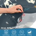 thumbnail image 4 of Ryvnso Football and Stars Curtains Sets Short Curtain Rod Pocket Half Window Cafe Farmhouse Tier 2 Panels 57"W x 24"L, 4 of 7