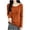 Orange, variant on Xinoom Women Scoop Neck Ribbed Knit Top, Long Sleeve Slim Fit Sweater, Stretchy Form Fitting Knit Shirt for Casual Dating Black,L