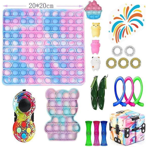 FFIY Cheap TIK Tok Fidget Toys Set, Children Decompression Toys Kit, Early Learning Stress Relief Toys Set, Sensory Therapy Toys for ADHD Stress Anxiety, Gifts for Kids&Adults with Autism (PCS4)