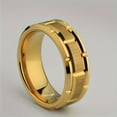 thumbnail image 3 of 1pc 8mm/0.315in Men's Tungsten Steel Golden Ring For Men, Hip Hop Fashion Personality Index Finger Ring, Exquisite Men's Accessory Jewelry Ornament For Daily Wear, Banquet Party Holiday Birthday Gift, 3 of 12