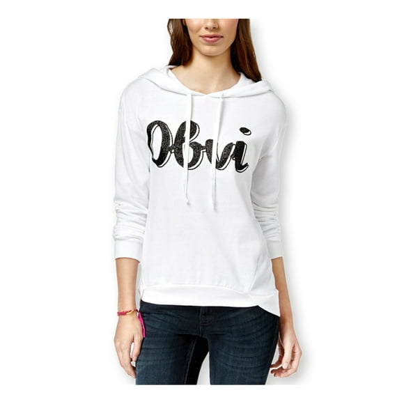 Sudadera con capucha Pretty Rebellious Clothing Obvi Glitter blanco pequeño