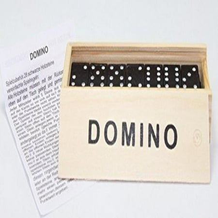 Wooden Dominoes - Double 6 Six Dominoes Domino Wooden Box 28 Tiles Portable Family Game Great Gift US Seller
