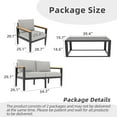 thumbnail image 2 of Outdoor Aluminum Furniture Set,4 Piece Patio Conversation Sets,Removable & Washable Cushion,Ink Color Tempered Glass Table, 2 of 8