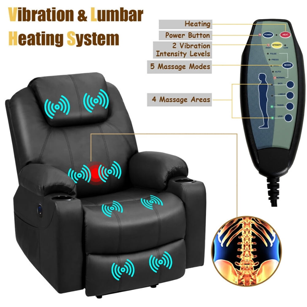 Finihen Massage Recliner Sofa, Electric Recliner Chair, Electric Power Lift Leather Massage Sofa, for Living Room, Bedroom, Black Finihen Massage Recliner Sofa, Electric Recliner Chair, Electric Power Lift Leather Massage Sofa, for Living Room, Bedroom, Black