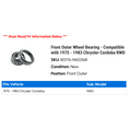thumbnail image 2 of Front Outer Wheel Bearing - Compatible with 1975 - 1983 Chrysler Cordoba RWD 1976 1977 1978 1979 1980 1981 1982, 2 of 2