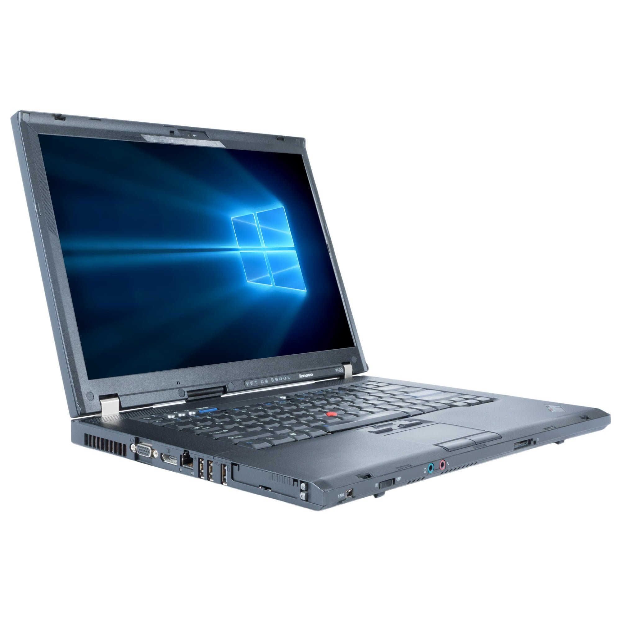 Lenovo ThinkPad T500 15.4 Laptop Intel Core 2 Duo P8400 2.26 GHz 4 GB DDR3 RAM 160 GB DVD VGA DisplayPort Windows 10 Pro 64 Bit EN FR ES Refurbished Walmart