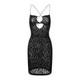 thumbnail image 6 of KOMOO Women Cutout Sling Dress Hollow Sleeveless Spaghetti Strap Bodycon Mini Dress Party Clubwear, 6 of 8