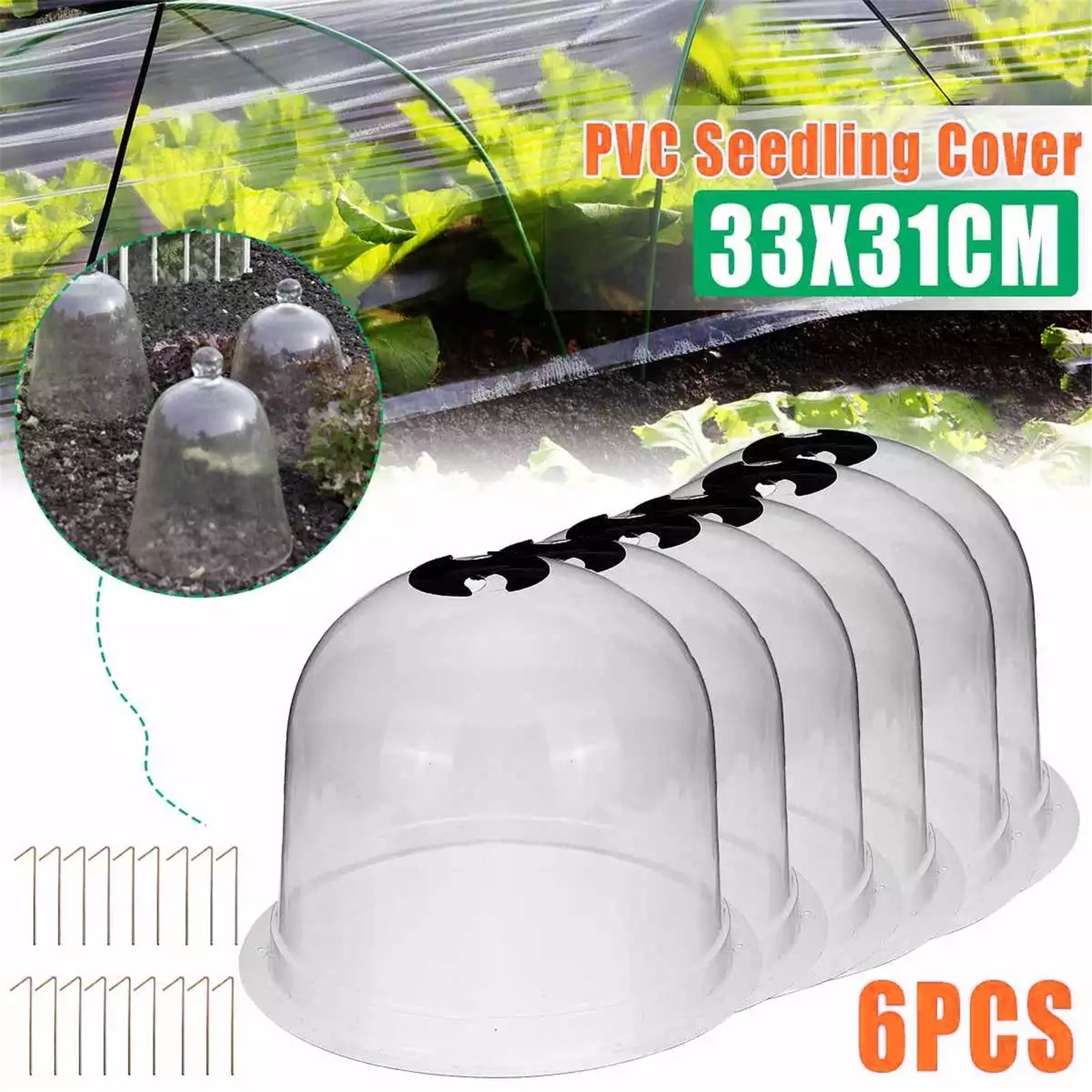 Generic 2pcs Garden Cloche Plant Dome Reusable Plant Protector Mini Greenhouse Humidity Nursery Plant Bell Cover for Indoor Outdoors Plant White 