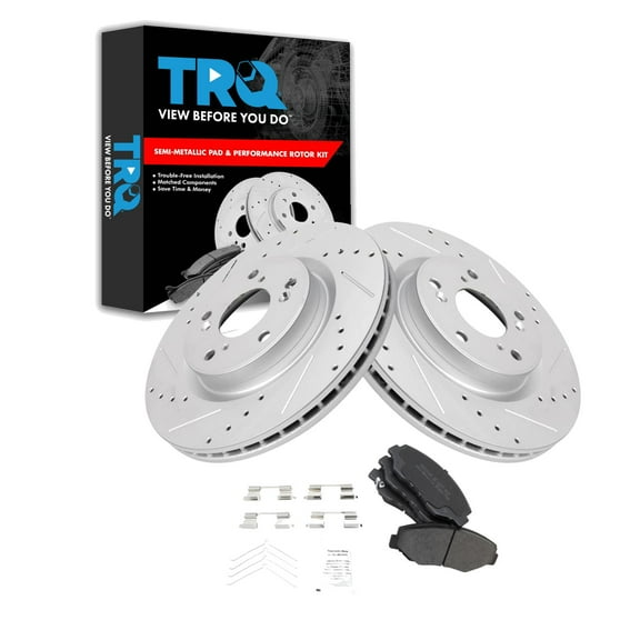 TRQ Front Brake Pad & Rotor Kit Fits Select 2012-2015 Honda CR-V