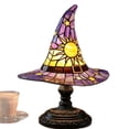 thumbnail image 3 of Halloween Witch Hat LED Night Light, Witchy Tabletop Decor Lamp, Indoor Halloween Decorations for Shelf, Mantel & Side Table, Vintage Gothic Home Ornament, Yellow, 3 of 8